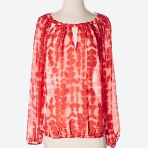 Jennifer Lopez Red sheer blouse